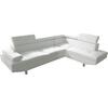 SECTOR Καναπές Σαλονιού Αριστερή Γωνία, Ανακλινόμενα Κεφαλάρια, Pu Άσπρο (Ε989,5L)