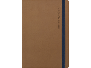 Ημερολόγιο εβδομαδιαίο Linardatos 2026 Flexy Weekly_C εύκαμπτο 360o δερματίνη με λάστιχο Καφέ 63094_C