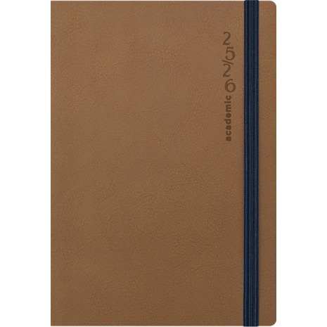 Ημερολόγιο εβδομαδιαίο Linardatos 2026 Flexy Weekly_C εύκαμπτο 360o δερματίνη με λάστιχο Καφέ 63094_C