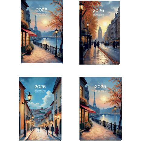 Ημερολόγιο ημερήσιο The Writing Fields Around the World 14x21cm 2026 σε διάφορα χρώματα (1 τεμάχιο)