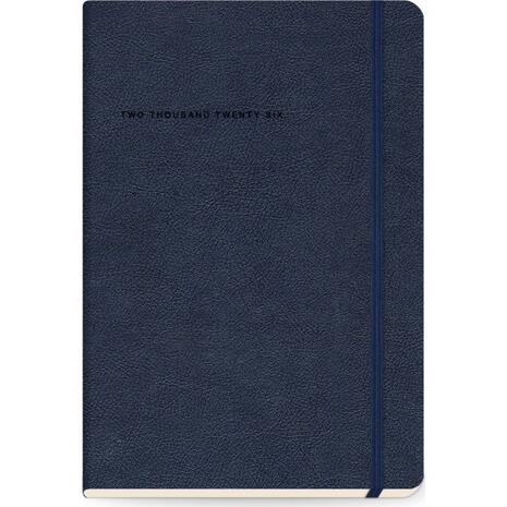 Ημερολόγιο ημερήσιο The Writing Fields Softline 2000 14x21cm 2026 με λάστιχο soft εξώφυλλο με υφή δέρματος μπλε