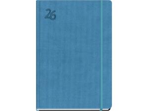 Ημερολόγιο ημερήσιο με λάστιχο εύκαμπτο ανάγλυφο εξώφυλλο TWF Feelings 4140  2026 14x21cm Γαλάζιο