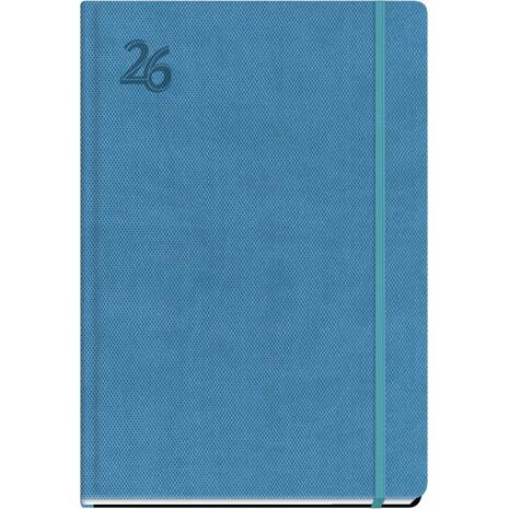 Ημερολόγιο ημερήσιο με λάστιχο εύκαμπτο ανάγλυφο εξώφυλλο TWF Feelings 4140  2026 14x21cm Γαλάζιο