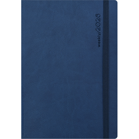 Ημερολόγιο εβδομαδιαίο Linardatos 2026 Flexy Weekly_B εύκαμπτο 360o δερματίνη με λάστιχο 14x21εκ Μπλε 63183_B