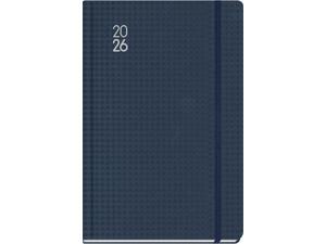 Ημερολόγιο ημερήσιο TWF 2026 Connections 5500 ημιεύκαμπτο με λάστιχο 16,6x23,8cm Μπλε