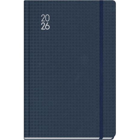 Ημερολόγιο ημερήσιο TWF 2026 Connections 5500 ημιεύκαμπτο με λάστιχο 16,6x23,8cm Μπλε