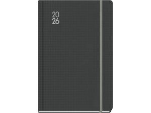 Ημερολόγιο ημερήσιο TWF 2026 Connections 5500 ημιεύκαμπτο με λάστιχο 16,6x23,8cm Γκρι