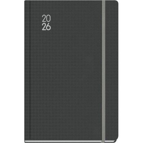 Ημερολόγιο ημερήσιο TWF 2026 Connections 5500 ημιεύκαμπτο με λάστιχο 16,6x23,8cm Γκρι