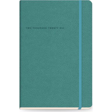 Ημερολόγιο εβδομαδιαίο με λάστιχο υφή δέρματος TWF Softline 2000 2026 21x26εκ Πετρόλ