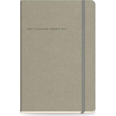 Ημερολόγιο εβδομαδιαίο με λάστιχο υφή δέρματος TWF Softline 2000 2026 21x26εκ Θερμό Γκρι