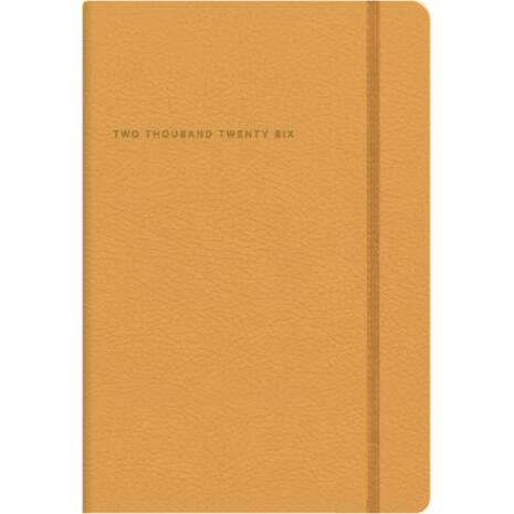 Ημερολόγιο ημερήσιο με λάστιχο soft εξώφυλλο υφή δέρματος TWF Softline 2000 2026 16,6x23,8cm Πορτοκαλί