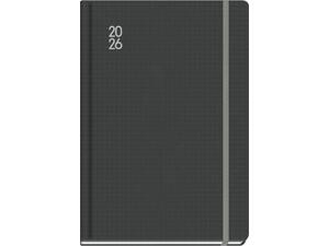 Ημερολόγιο ημερήσιο TWF 2026 Connections 5500 ημιεύκαμπτο με λάστιχο 13,8x20cm Γκρι