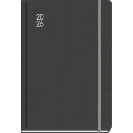 Ημερολόγιο ημερήσιο TWF 2026 Connections 5500 ημιεύκαμπτο με λάστιχο 13,8x20cm Γκρι