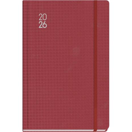 Ημερολόγιο ημερήσιο TWF 2026 Connections 5500 ημιεύκαμπτο με λάστιχο 13,8x20cm Κόκκινο