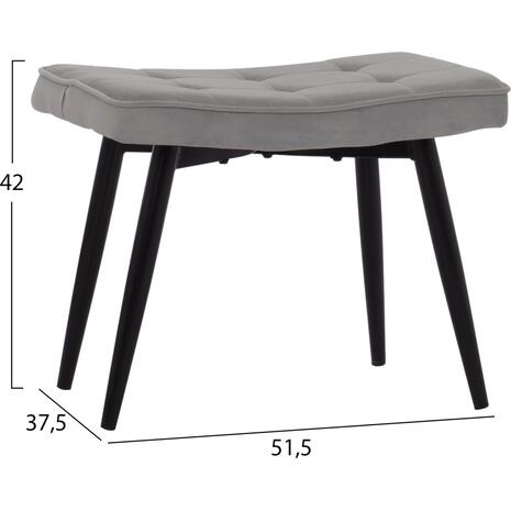 ΠΟΛΥΘΡΟΝΑ ΜΠΕΡΖΕΡΑ CRAWLEY ΜΕ ΥΠΟΠΟΔΙΟ HM8918.01 ΓΚΡΙ ΒΕΛΟΥΔΟ 70x57x103 εκ.