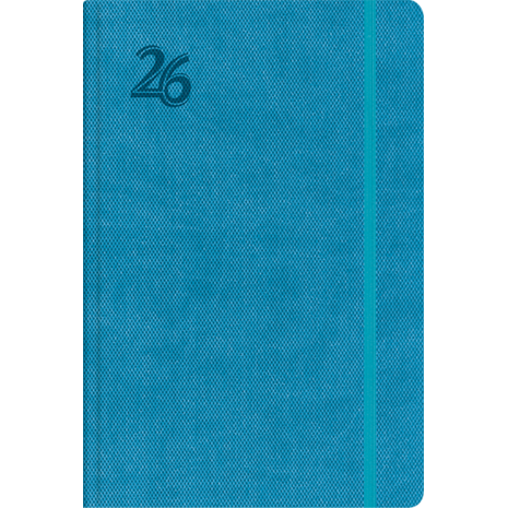 Ημερολόγιο TWF Feelings 4140 ημερήσιο 2026 εύκαμπτο ανάγλυφο εξώφυλλο με λάστιχο 12x17cm Γαλάζιο