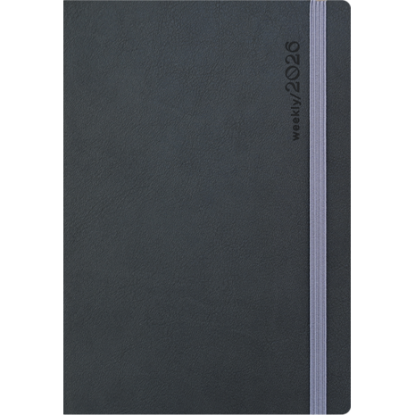 Ημερολόγιο εβδομαδιαίο Linardatos 2026 Flexy Weekly_A εύκαμπτο 360o δερματίνη με λάστιχο 14x21εκ Μαύρο 63183_A