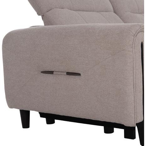 ΓΩΝΙΑΚΟΣ ΚΑΝΑΠΕΣ ΜΕ RECLINE ORACLE HM3290.02 ΜΠΕΖ ΥΦΑΣΜΑ 260x260x90(κάθισμα)x94Υεκ.