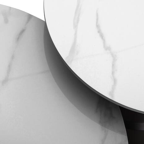 ΣΕΤ 2 ΤΡΑΠΕΖΙΑ ΣΑΛΟΝΙΟΥ LIDOX HM18306.02 SINTERED STONE TOP- SNOW WHITE ΧΡΩΜΑ Φ50 & Φ70