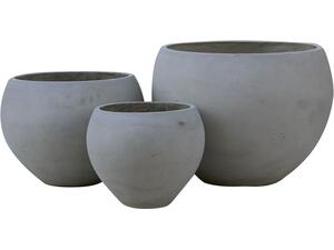 FLOWER POT-5  Set 3 τεμαχίων Cement Grey (Ε6304,S)