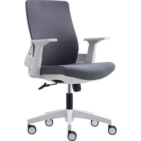 BF8950 Πολυθρόνα Γραφείου Άσπρο - Γκρι, Mesh Γκρι, Ύφασμα Γκρι (ΕΟ529,30)