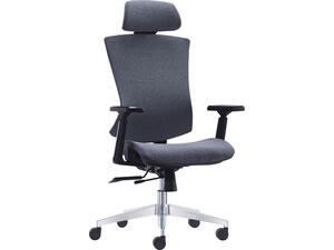 BF9600 Πολυθρόνα Γραφείου Διευθυντή, Βάση Αλουμινίου, Ύφασμα Γκρι (ΕΟ589,2)