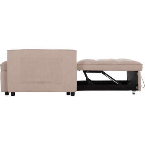 ΚΑΝΑΠΕΣ ΚΡΕΒΑΤΙ 2-ΘΕΣΙΟΣ BORG HM3289.03 ΜΠΕΖ ΥΦΑΣΜΑ 140x100x80Υεκ