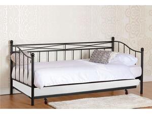MARIN Set: Daybed με Στρώμα 90x190 + Βοηθητικό Κρεβάτι με Στρώμα 85x185 Μέταλλο Μαύρο (Ε8043,1S)