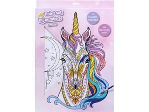 Σετ ζωγραφικής με αριθμούς μονόκερος με ακρυλικά χρώματα 30x40cm