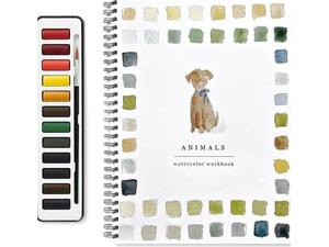 Βιβλίο Ζωγραφικής - χρωματισμού "Animal" & 12 Νερομπογιές 16x24εκ 14 φύλλα (36247)