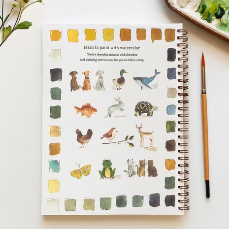 Βιβλίο Ζωγραφικής - χρωματισμού "Animal" & 12 Νερομπογιές 16x24εκ 14 φύλλα (36247)