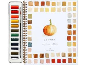 Βιβλίο Ζωγραφικής - χρωματισμού "Autumn" & 12 Νερομπογιές 16x24εκ 14 φύλλα (36248)