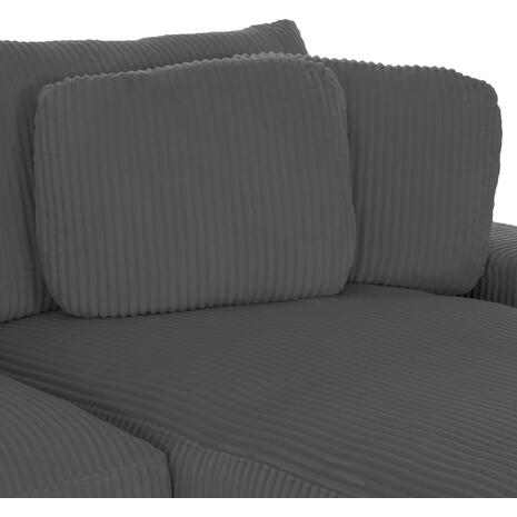 ΚΑΝΑΠΕΣ ΔΕΞΙΑ ΓΩΝΙΑ CRANFIELD HM3287.01R ΓΚΡΙ ΡΙΓΕ ΥΦΑΣΜΑ 315x167(γωνία)x67Υεκ.