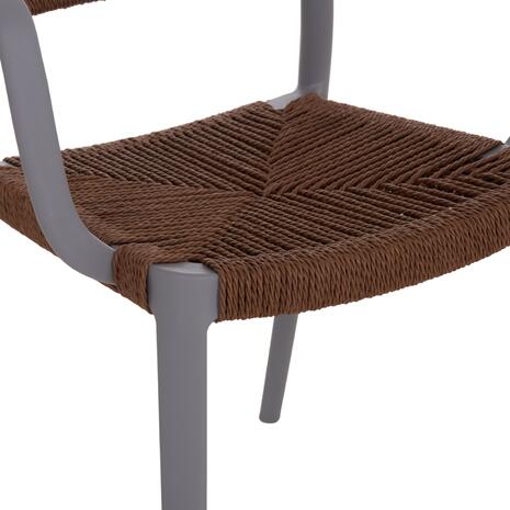 ΠΟΛΥΘΡΟΝΑ ΕΞ.ΧΩΡΟΥ STRIDER HM6391.03 ΓΚΡΙ ΠΟΛΥΠΡΟΠΥΛΕΝΙΟ--ΚΑΦΕ ΣΧΟΙΝΙ 57x53x80Υεκ. (σετ 5 τεμαχίων)