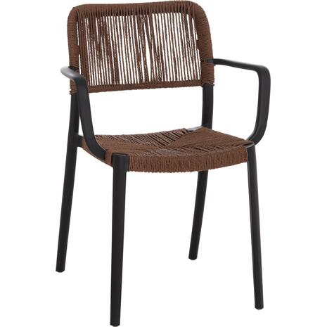 ΠΟΛΥΘΡΟΝΑ ΕΞ.ΧΩΡΟΥ STRIDER HM6391.02 ΜΑΥΡΟ ΠΟΛΥΠΡΟΠΥΛΕΝΙΟ--ΚΑΦΕ ΣΧΟΙΝΙ 57x53x80Υεκ. (σετ 5 τεμαχίων)