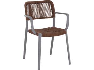 ΠΟΛΥΘΡΟΝΑ ΕΞ.ΧΩΡΟΥ STRIDER HM6391.03 ΓΚΡΙ ΠΟΛΥΠΡΟΠΥΛΕΝΙΟ--ΚΑΦΕ ΣΧΟΙΝΙ 57x53x80Υεκ. (σετ 5 τεμαχίων)