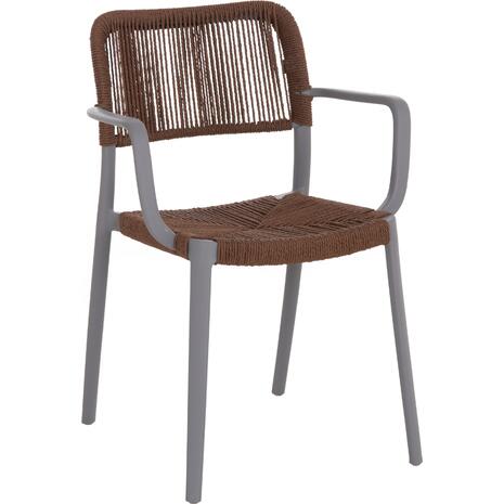 ΠΟΛΥΘΡΟΝΑ ΕΞ.ΧΩΡΟΥ STRIDER HM6391.03 ΓΚΡΙ ΠΟΛΥΠΡΟΠΥΛΕΝΙΟ--ΚΑΦΕ ΣΧΟΙΝΙ 57x53x80Υεκ. (σετ 5 τεμαχίων)