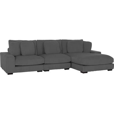 ΚΑΝΑΠΕΣ ΔΕΞΙΑ ΓΩΝΙΑ CRANFIELD HM3287.01R ΓΚΡΙ ΡΙΓΕ ΥΦΑΣΜΑ 315x167(γωνία)x67Υεκ.