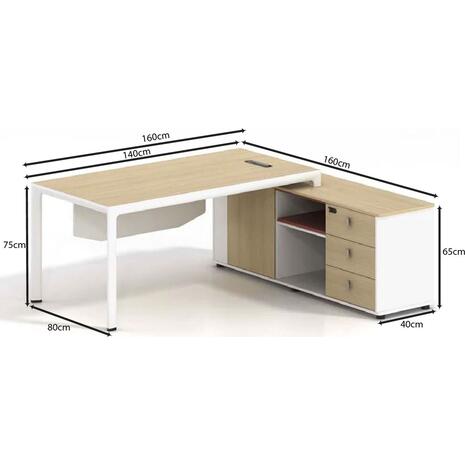 THESIS Γραφείο Αναστρέψιμη Γωνία, Απόχρωση Beech - Άσπρο (ΕΟ920,1)