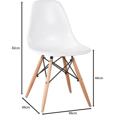 ART Wood Καρέκλα Τραπεζαρίας – Κουζίνας, Πόδια Οξιά, Κάθισμα PP Άσπρο - Πλήρως K/D (σετ 4 τεμαχίων) (ΕΜ123,1KD)