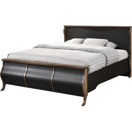 SCARLET Κρεβάτι Ραμποτέ Διπλό, για Στρώμα 160x200cm, Απόχρωση Antique Oak Ebony Oak (Ε8704,2)