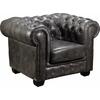 CHESTERFIELD Birmingham Πολυθρόνα Σαλονιού Καθιστικού, Δέρμα Antique Grey (Ε9574,12)
