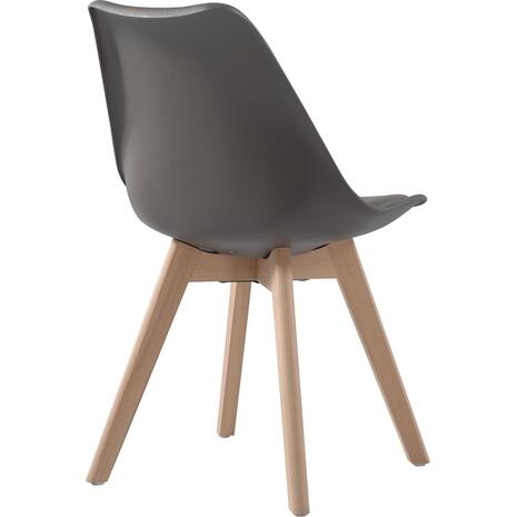 MARTIN Καρέκλα Τραπεζαρίας Metal Cross Ξύλο, PP Sand Beige, Αμοντάριστη Ταπετσαρία (σετ 4 τεμαχίων) (ΕΜ136,90W)