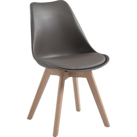 MARTIN Καρέκλα Τραπεζαρίας Metal Cross Ξύλο, PP Sand Beige, Αμοντάριστη Ταπετσαρία (σετ 4 τεμαχίων) (ΕΜ136,90W)