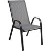RIO Πολυθρόνα Στοιβαζόμενη Κήπου, Μέταλλο Βαφή Μαύρο, Textilene Γκρι (4,20kg) (Ε270,4)
