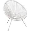 ACAPULCO Πολυθρόνα Μέταλλο Βαφή Άσπρο, Rattan Άσπρο (Ε245,Α1)