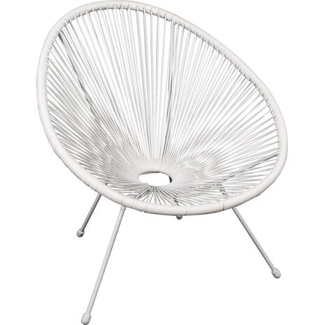 ACAPULCO Πολυθρόνα Μέταλλο Βαφή Άσπρο, Rattan Άσπρο (Ε245,Α1)