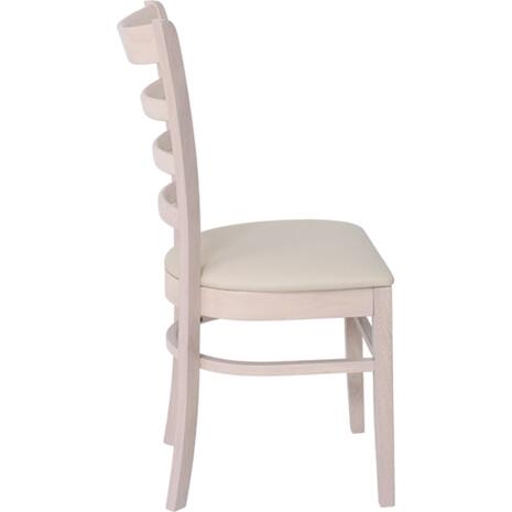 NATURALE Καρέκλα White Wash, Pu Εκρού (σετ 2 τεμαχίων) (Ε7052,5)