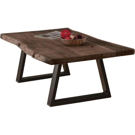 LIZARD Τραπεζάκι Σαλονιού Καθιστικού, Μέταλλο Βαφή Μαύρο, Ξύλο Ακακία Καρυδί (ΕΑ7101,1)