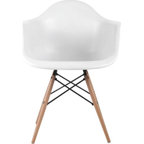 ALEA Wood Πολυθρόνα Ξύλο, ΡΡ Άσπρο (σετ 4 τεμαχίων) (ΕΜ129,1W)